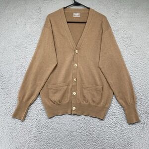 Ben Silver Camelhair Cardigan Sweater Mens Large William Lockie V Neck Scotland